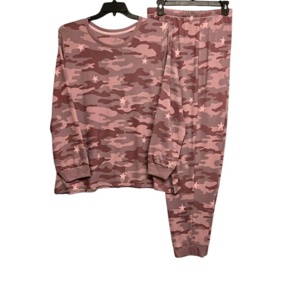 Cuddle Duds 2 Pc Pajama Set Womens XL Camo Print  Jogger  Loungewear Cozy - Picture 5 of 8